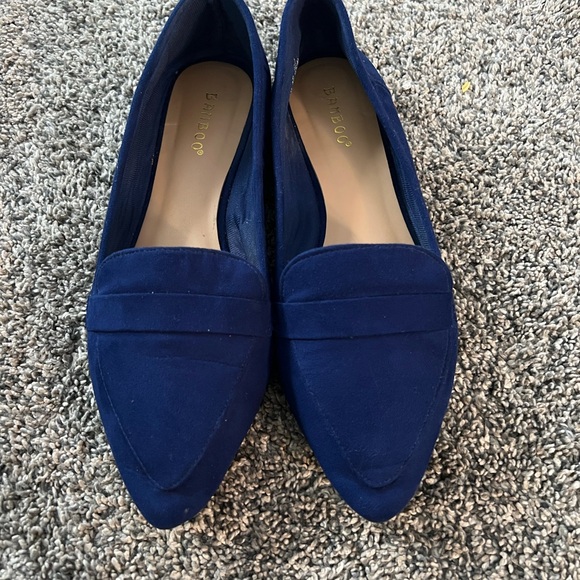 BAMBOO Women's Navy Flats - Picture 2 of 4